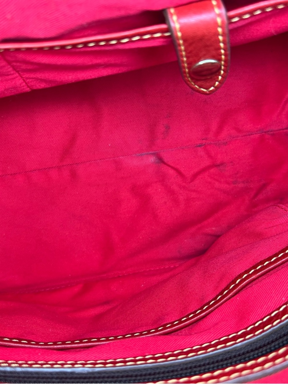 Dooney & Bourke Florentine Red Leather Large Satchel EUC - Picture 8 of 9